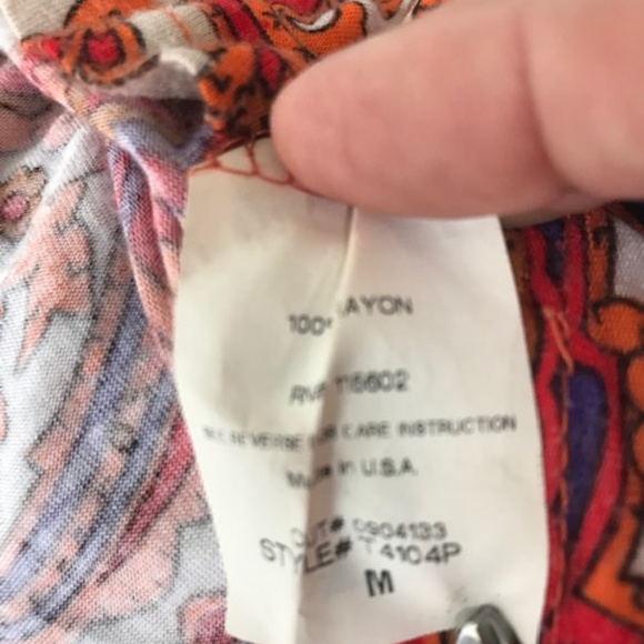 Lush Boho Top Peasant Crochet Neckline Retro - Picture 8 of 8